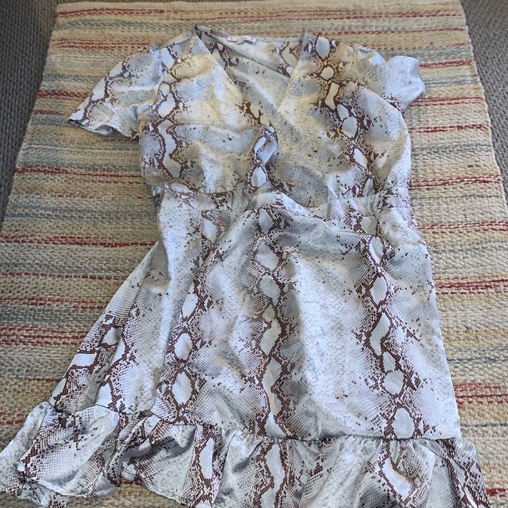 Snake skin silk dress.